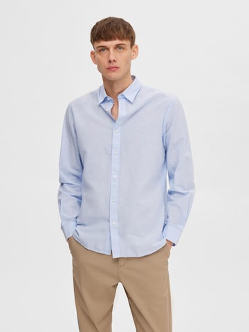 mėlyna SELECTED HOMME Priglundantis modelis Dalykinio stiliaus marškiniai: priekis