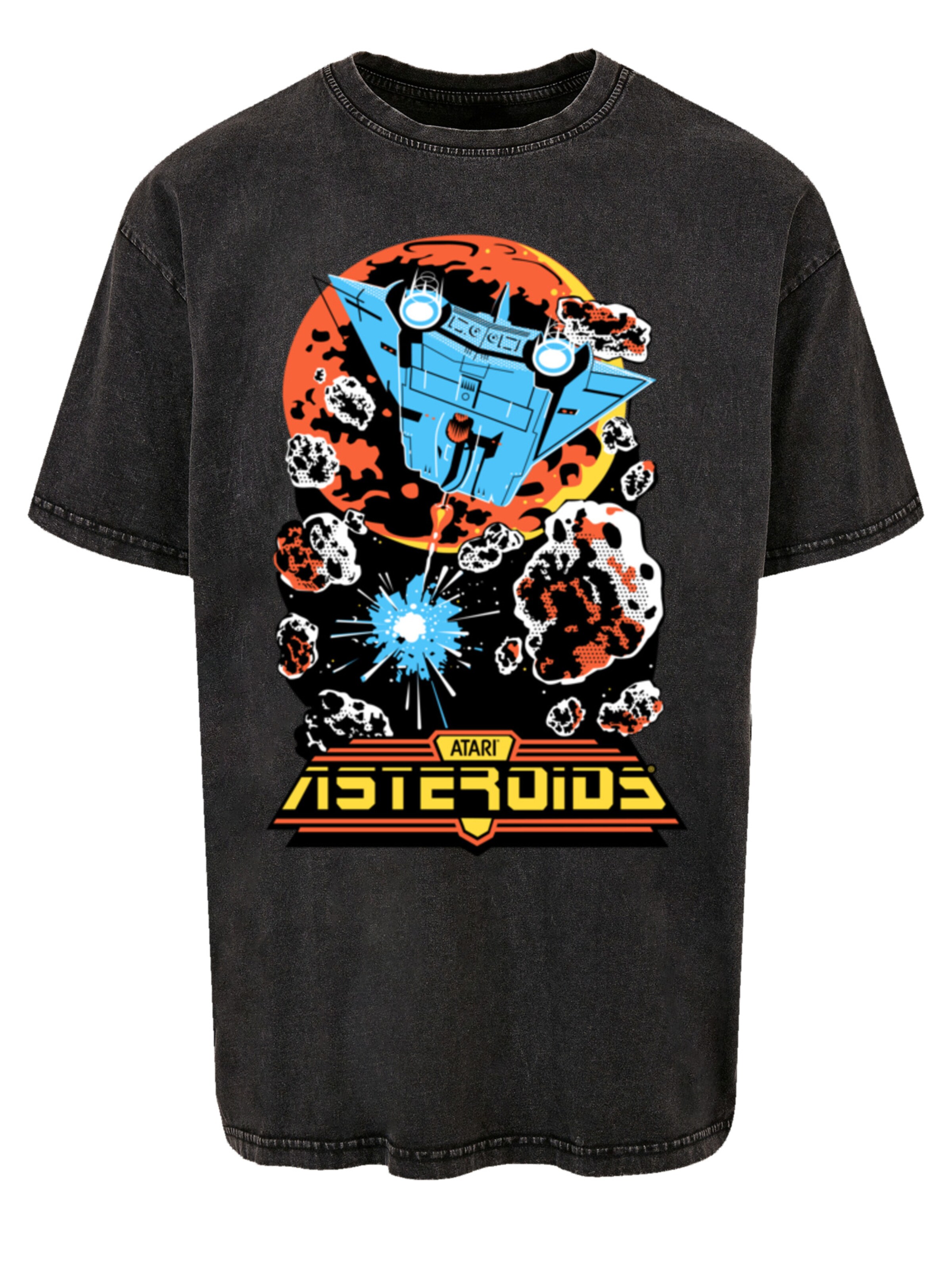 T-Shirt 'Asteroids Vintage Atari Retro Gaming' F4NT4STIC en noir : devant
