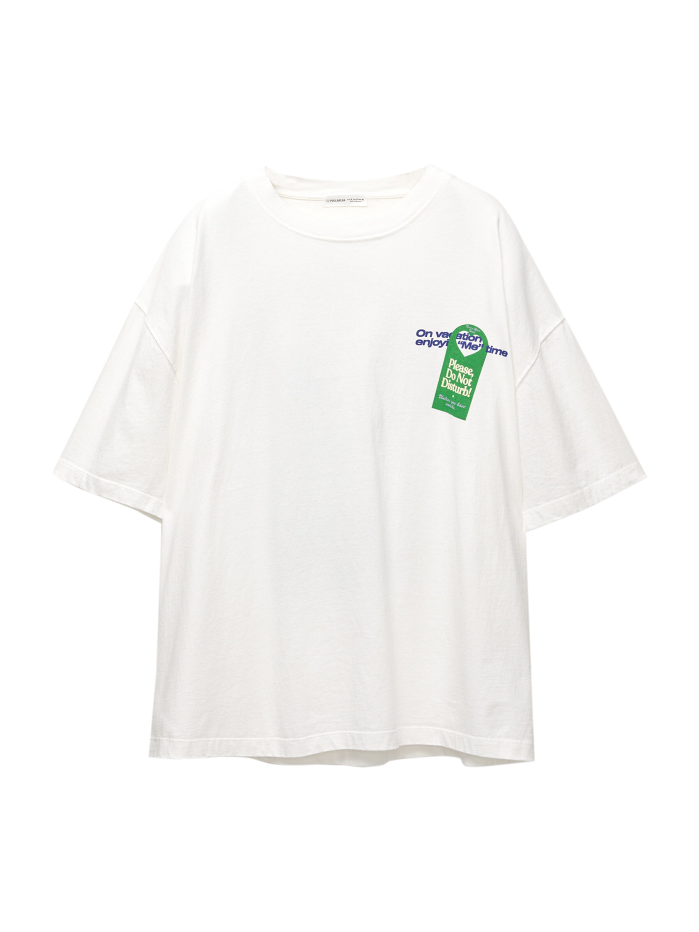 daniel hechter watches Pull&Bear Oversized shirt 'ROOM SERVICE' in Wit