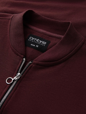 Ombre Sweatvest 'OM-SSZP-0215' in Rood