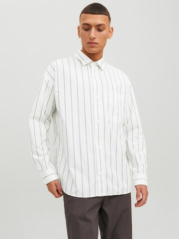 JACK & JONES Comfort fit Button Up Shirt 'Boston' in White: front