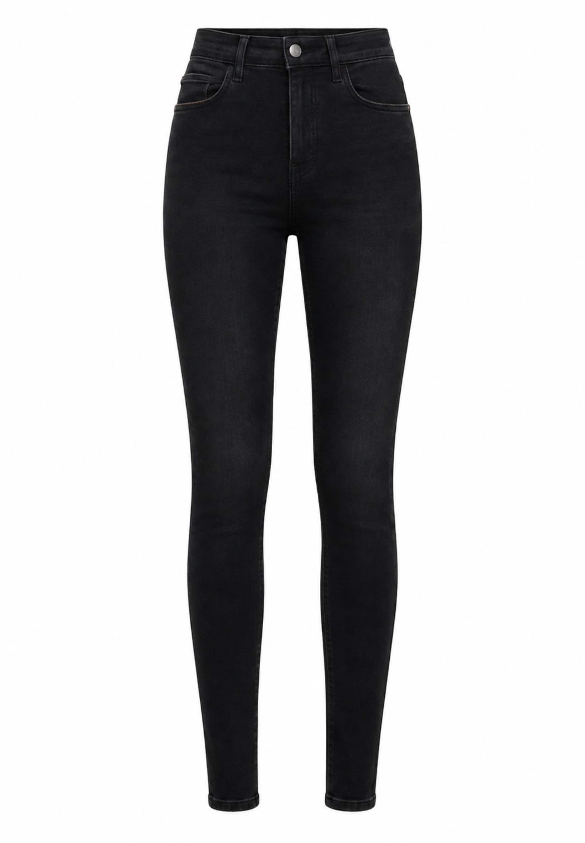 Elara Skinny Jeans in Schwarz: Vorderseite