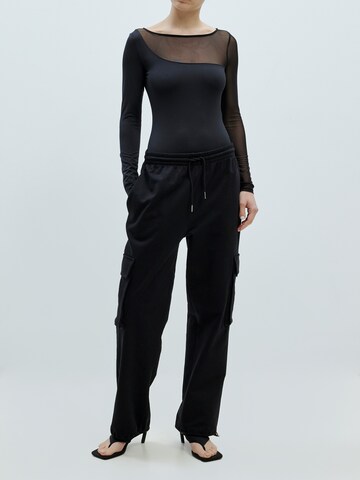 EDITED Shirt bodysuit 'Niabi' in Black
