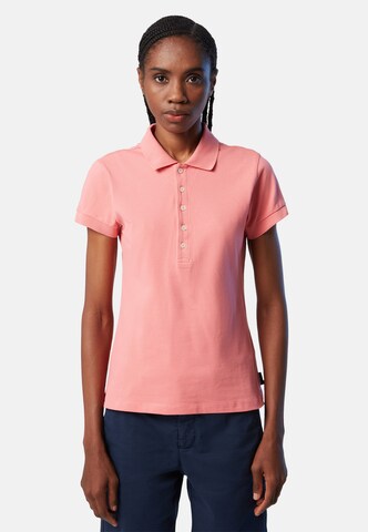 North Sails Poloshirt mit langer Knopfleiste in Pink: Vorderseite