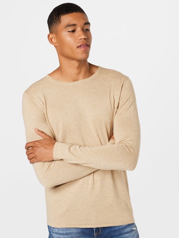 Pull-over 'Rome' SELECTED HOMME en beige : devant