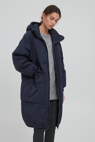 ICHI Winter Coat 'BUNALA' in Blue: front