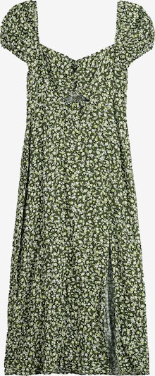 Bershka Sukienka w kolorze zielony / limonka / białym, Podgląd produktu