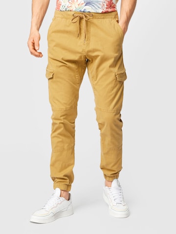 INDICODE JEANS Tapered Cargobroek 'Levi' in Beige: voorkant