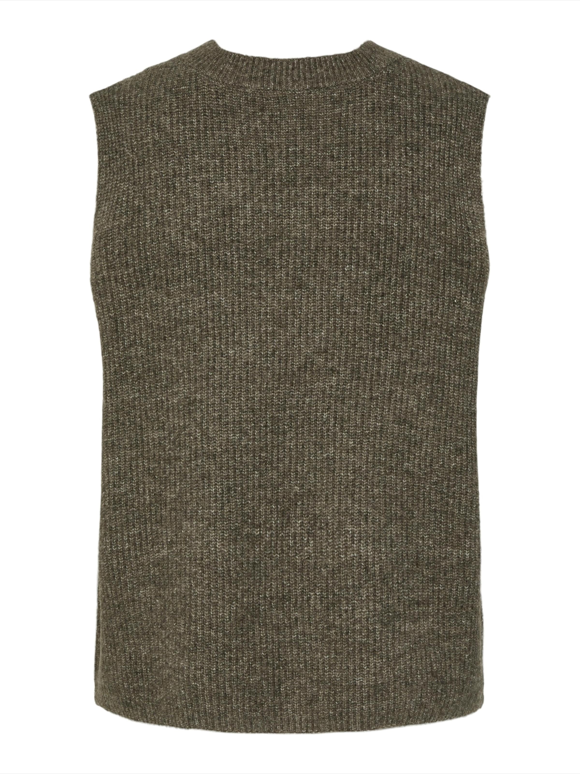 PIECES Knitted Vest 'PCSilly' in Brown