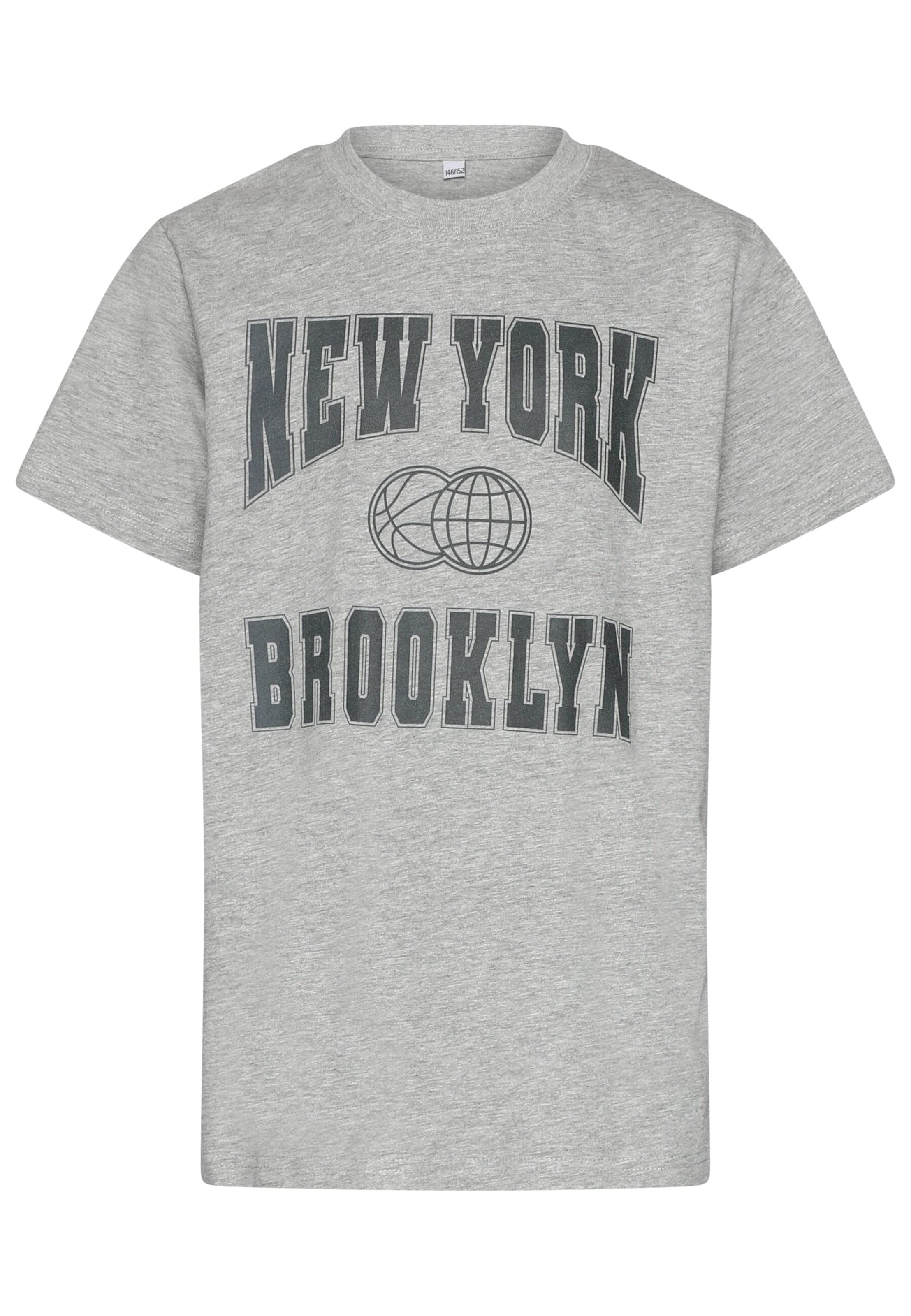 T-Shirt 'New York & Brookly' Urban Classics en noir
