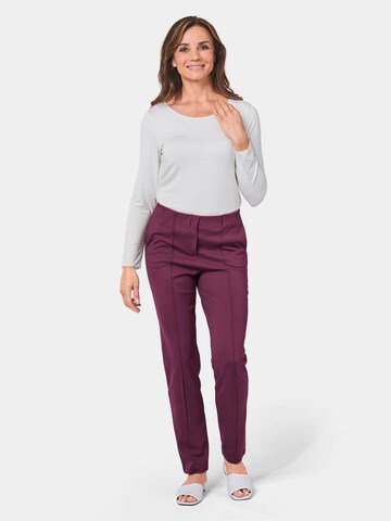 Coupe slim Pantalon 'Louisa' Goldner en violet