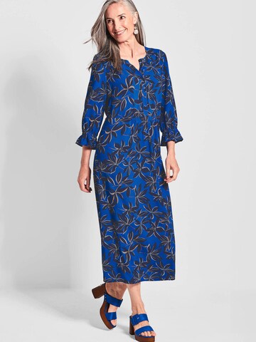 Goldner Sommerkleid in Blau: Vorderseite