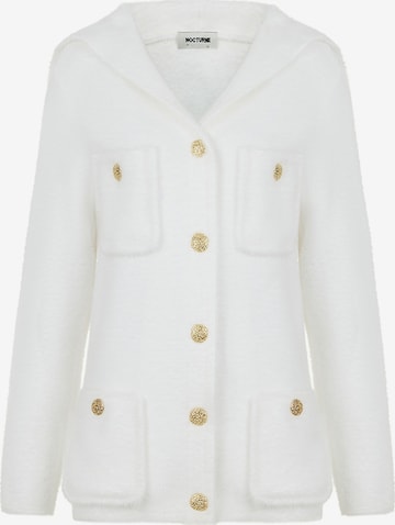 NOCTURNE Knit Cardigan in White: front