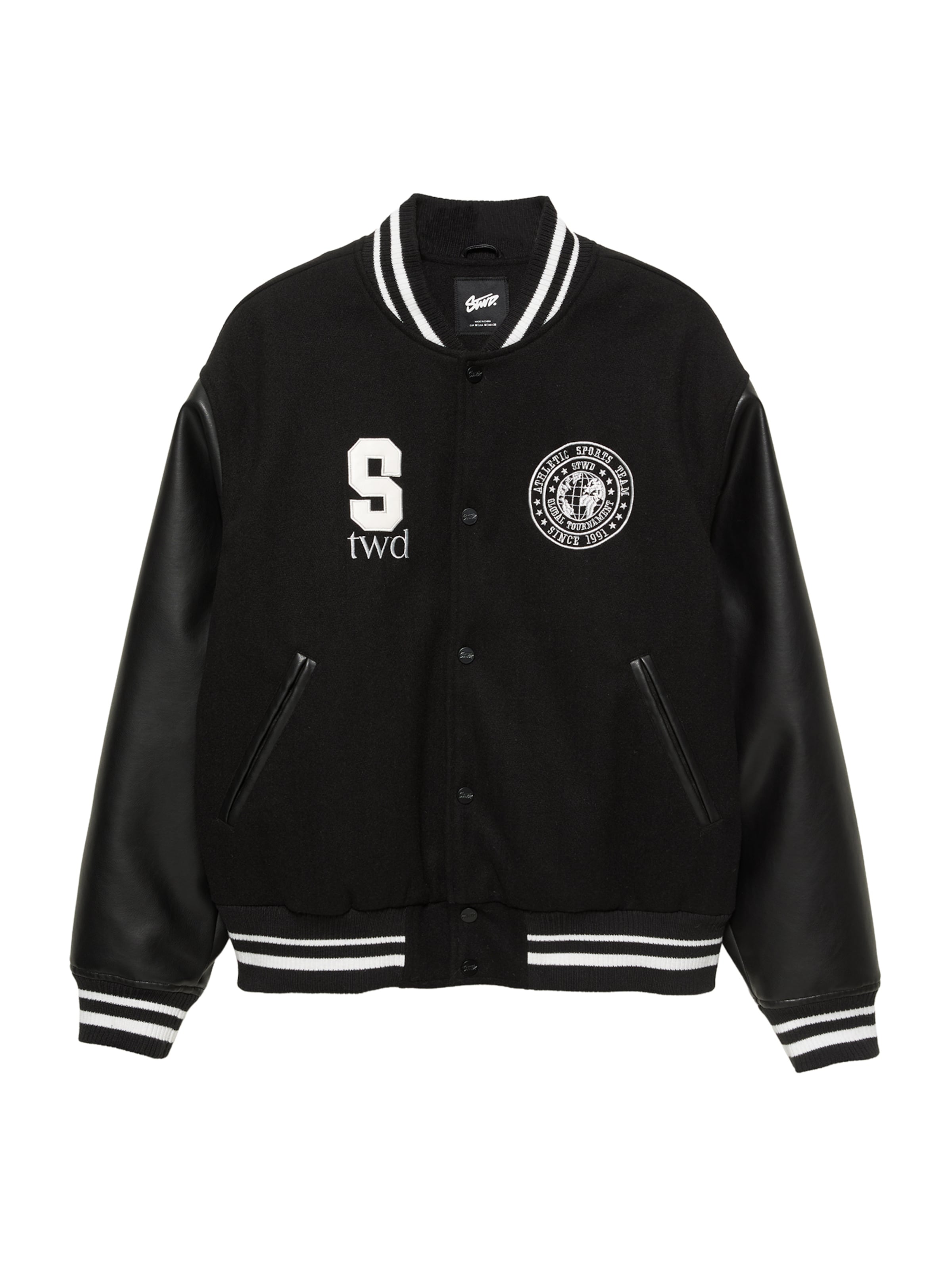 Giacca di mezza stagione 'STWD' di Pull&Bear in nero: frontale