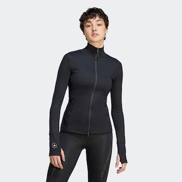 ADIDAS BY STELLA MCCARTNEY Athletic Zip-Up Hoodie 'Truepurpose Training Midlayer' in Black: front