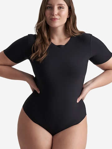 Bye Bra Shapingbody 'Low Back Bodysuit Short' in Zwart