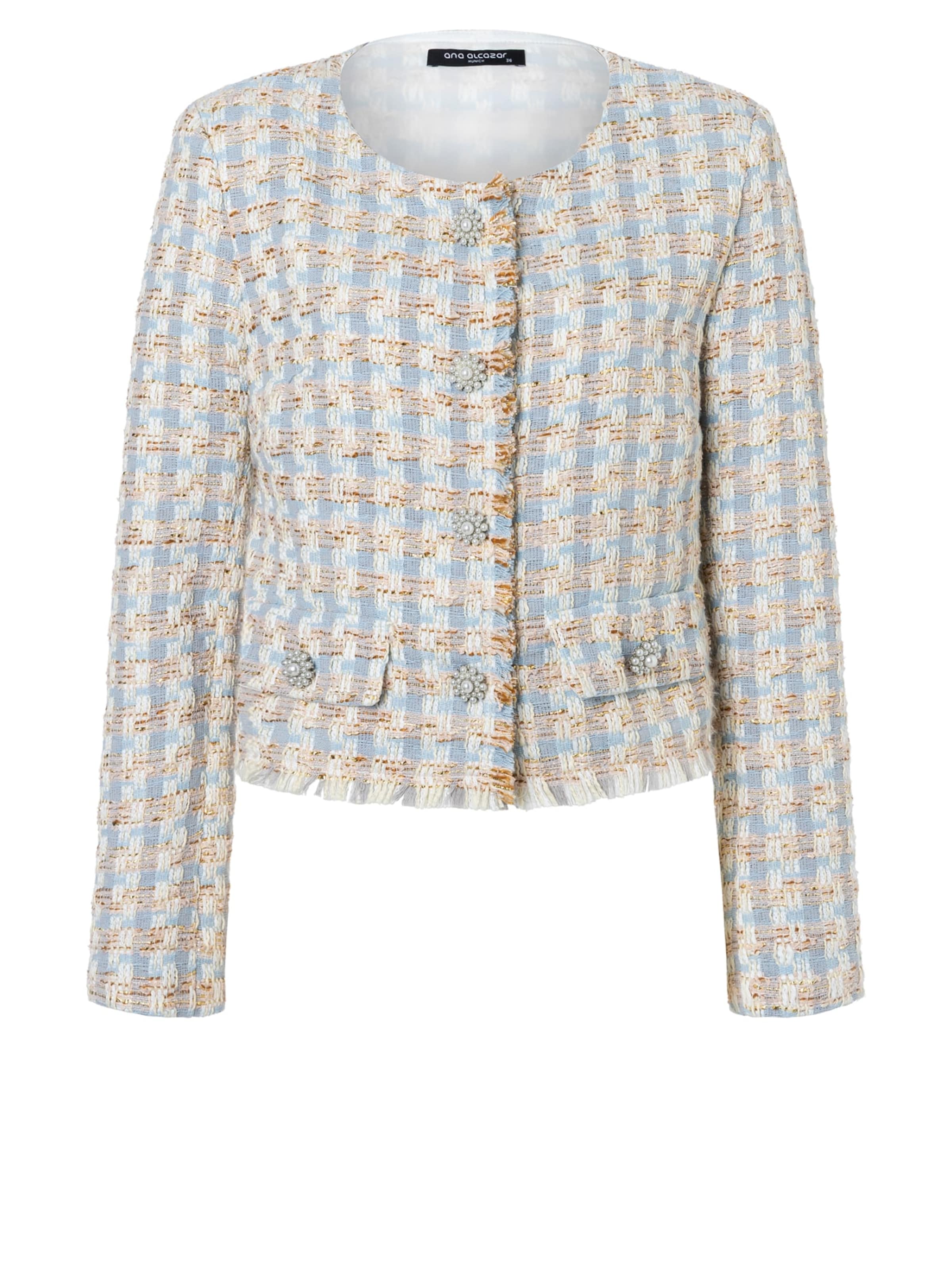 Ana Alcazar Tussenjas 'Daeli' in de kleur Beige / Donkerbeige / Blauw, Productweergave