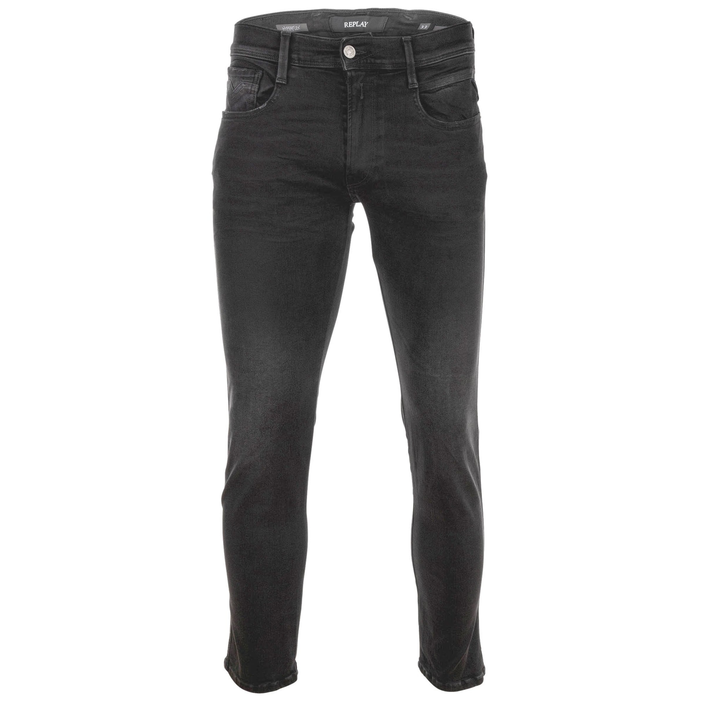 REPLAY Slimfit Jeans in Grijs: voorkant