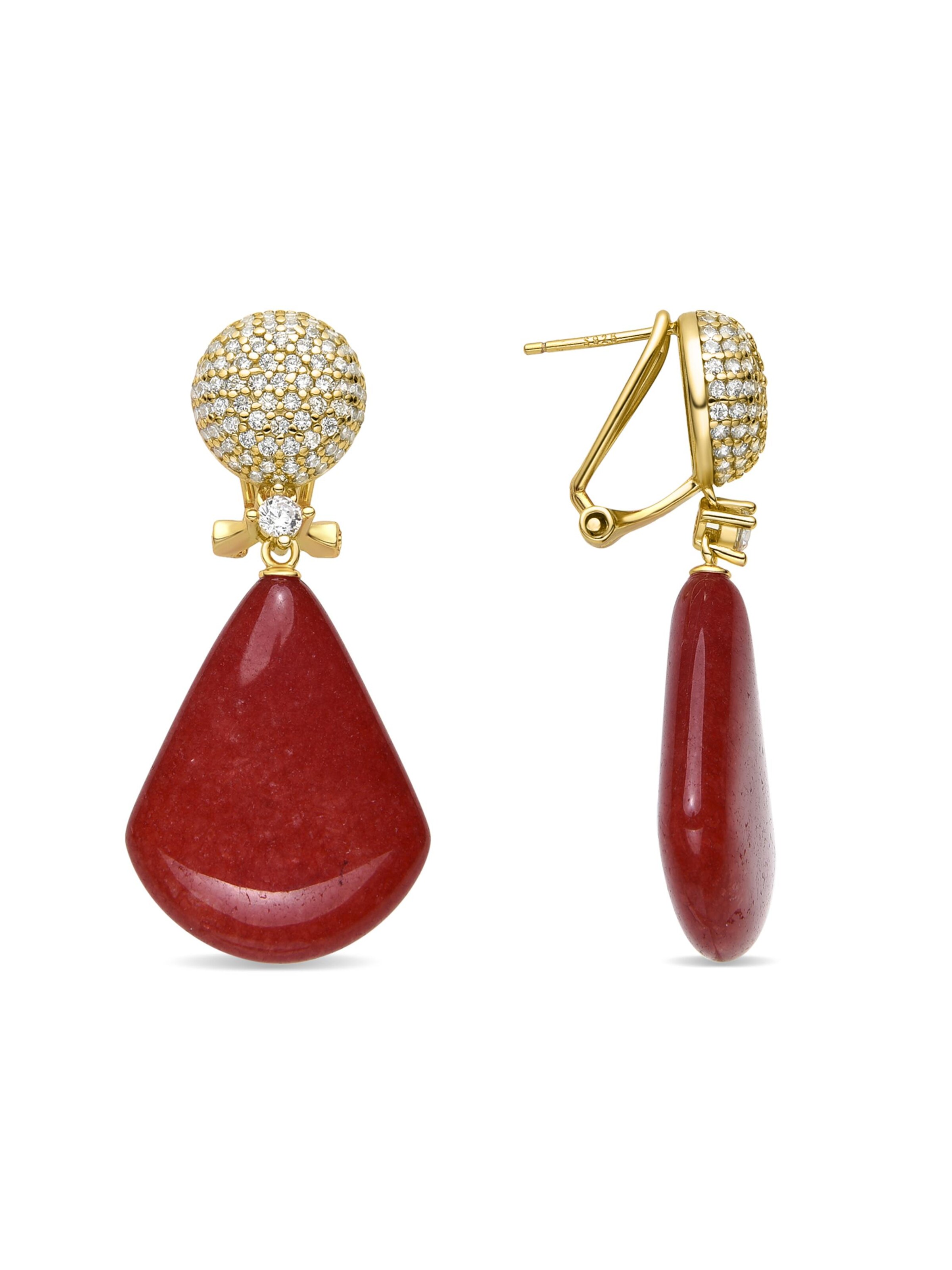 Luxenter - Pendientes 'Iakha' en rojo: frente