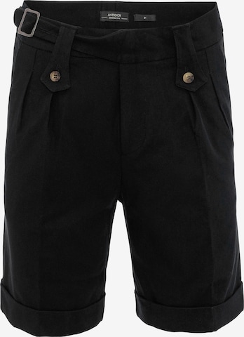 Antioch Regular Pleat-front trousers in Black: front