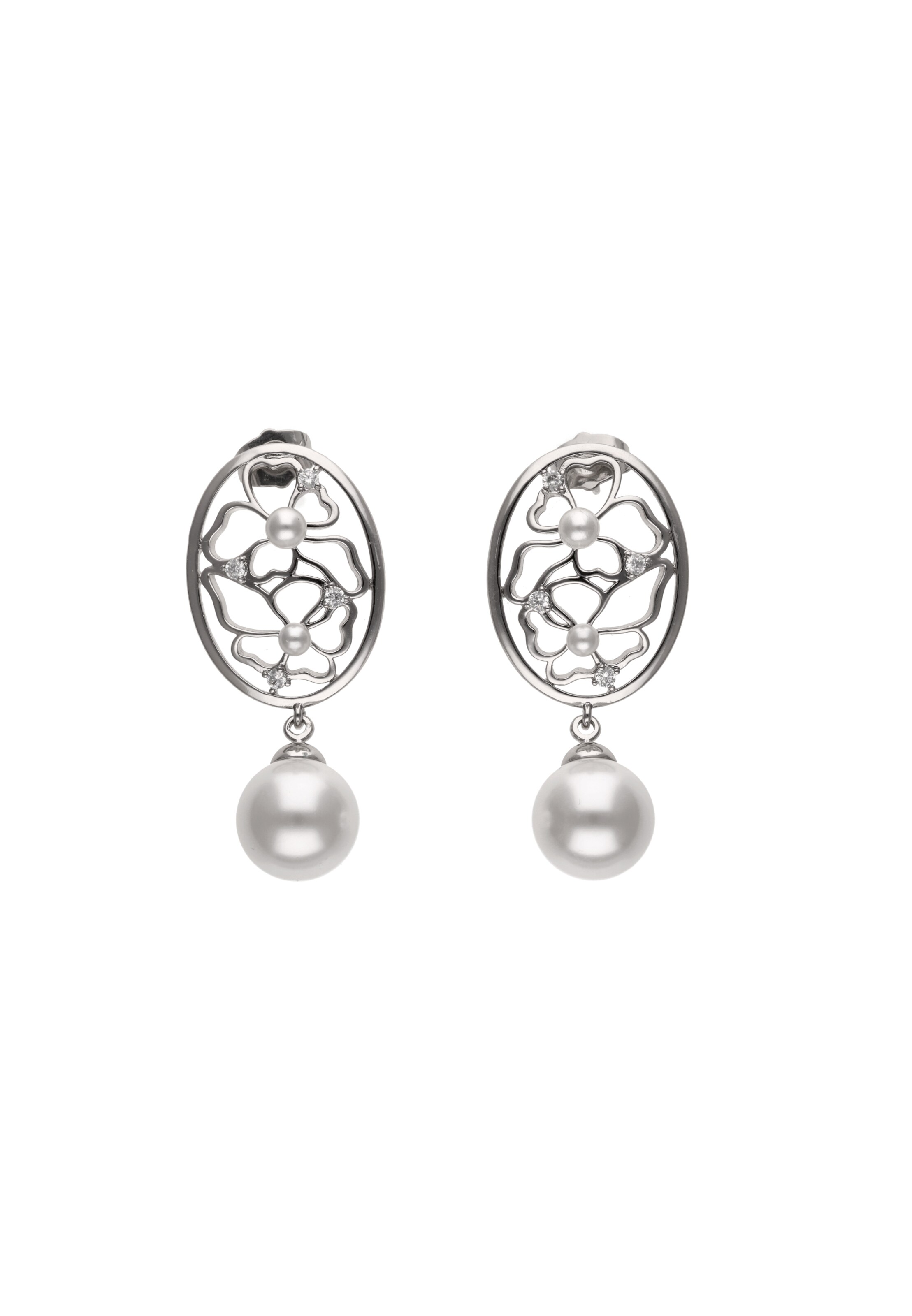 faina Earrings in Silver: front