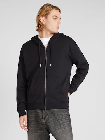 HOLLISTER Sweat jacket in Black: front