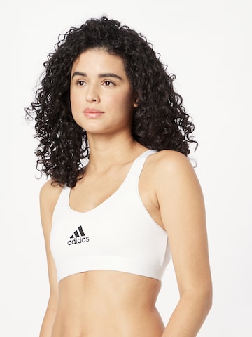 Bustier Soutien-gorge de sport 'Powerreact Train' ADIDAS SPORTSWEAR en blanc : devant