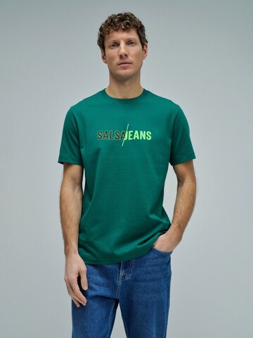 Salsa Jeans Shirt in Groen: voorkant