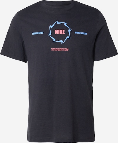 Nike Sportswear Majica 'SWSH' u azur / ružičasto crvena / crna, Pregled proizvoda
