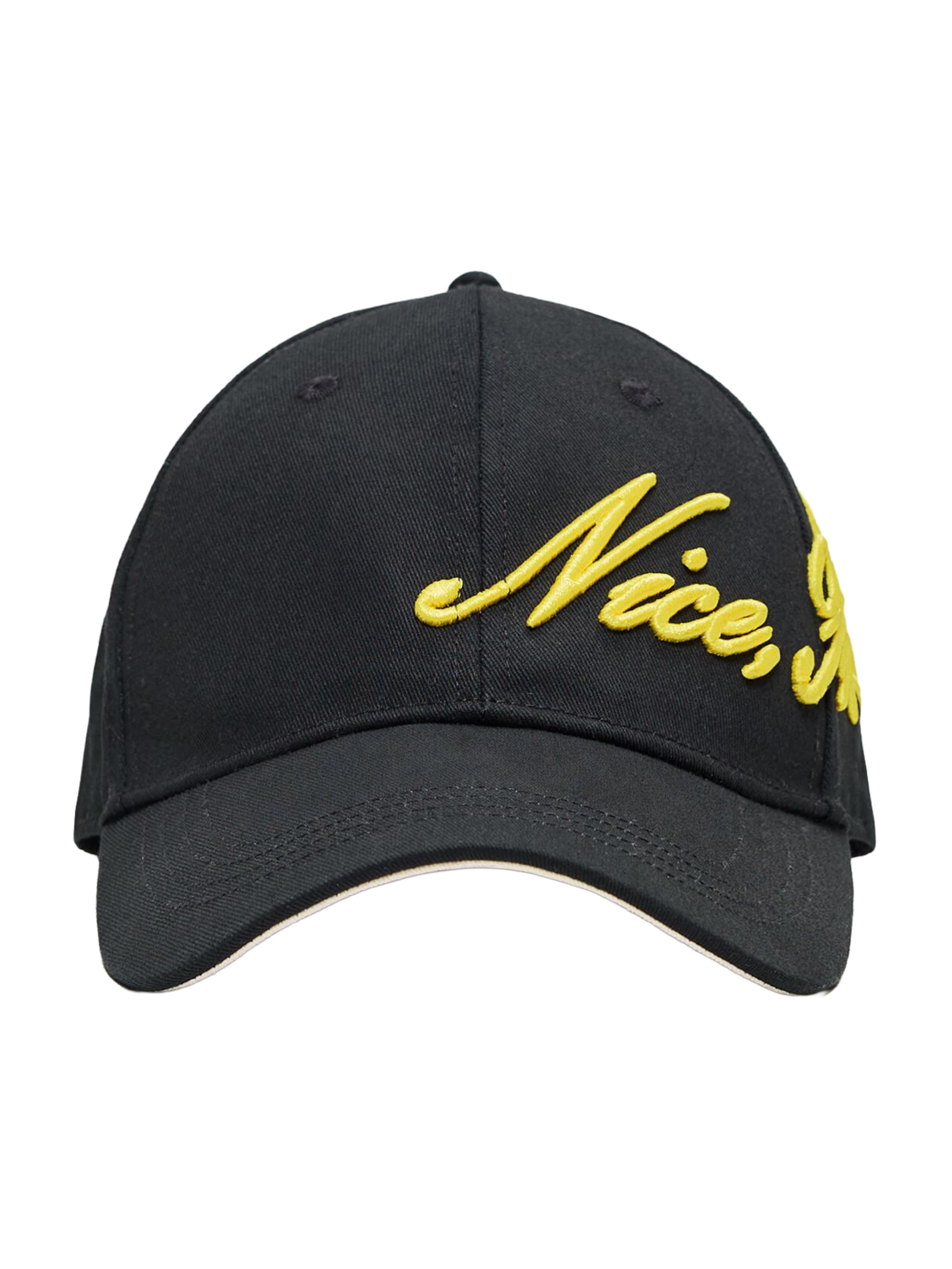 sárga / fekete Bershka Sapkák 'DUST & NICE', Termék nézet