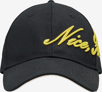 Bershka Lippalakki 'DUST & NICE' värissä keltainen / musta, Tuotenäkymä