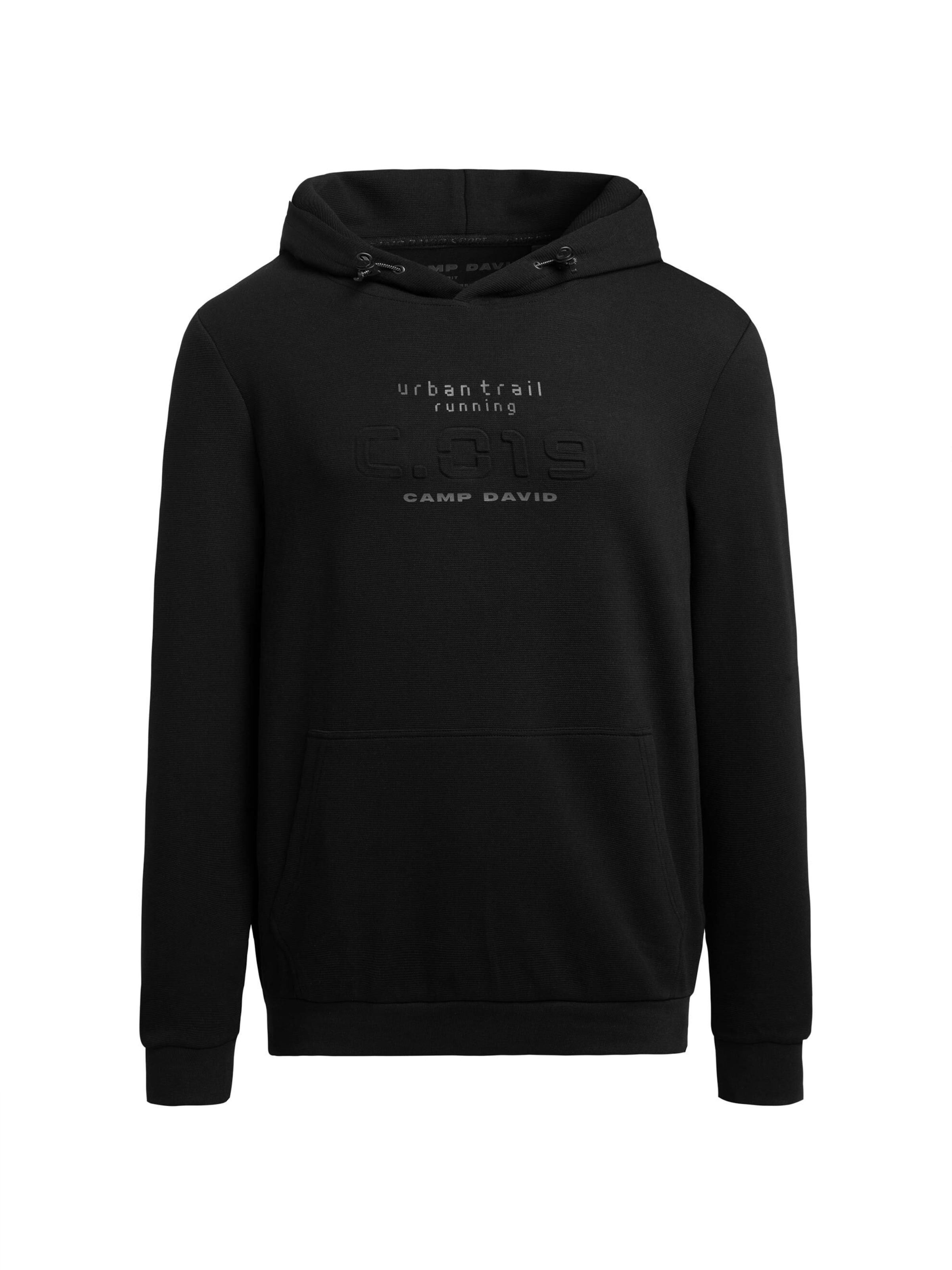 CAMP DAVID Sweatshirt in Black: front