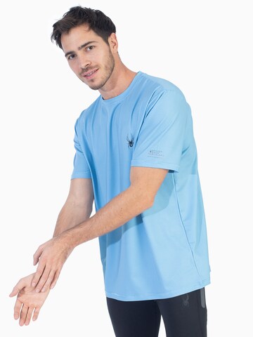 Maglia funzionale di Spyder in blu: frontale