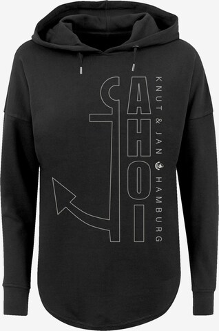 F4NT4STIC Sweater 'Ahoi Anker Outlines Knut & Jan Hamburg' in Black: front