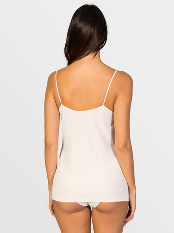 Maglietta intima 'Afrodita Lace straight neck spaghetti top' di zd ZERO DEFECTS in bianco