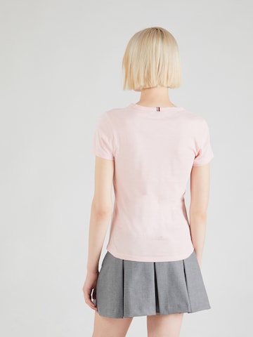 TOMMY HILFIGER T-Shirt '1985 Slim Slub' in Pink