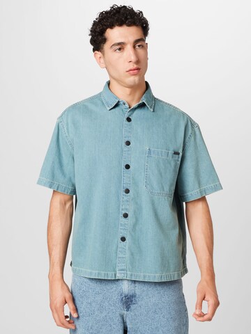 River Island Comfort fit Button Up Shirt in Blue: front