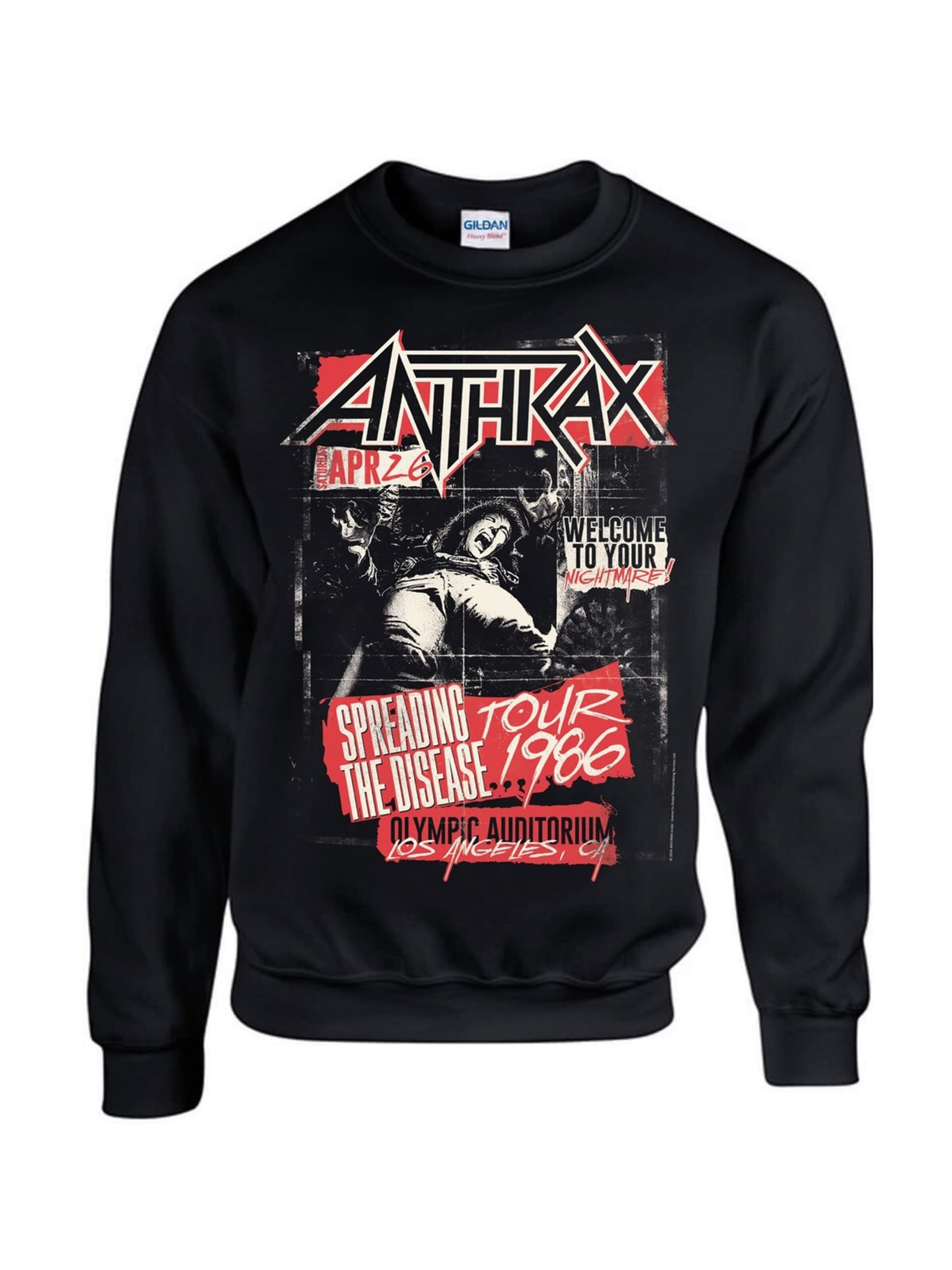Rockshirts Sweatshirt 'Anthrax Spreading the Disase Sweatshirt' in Black: front