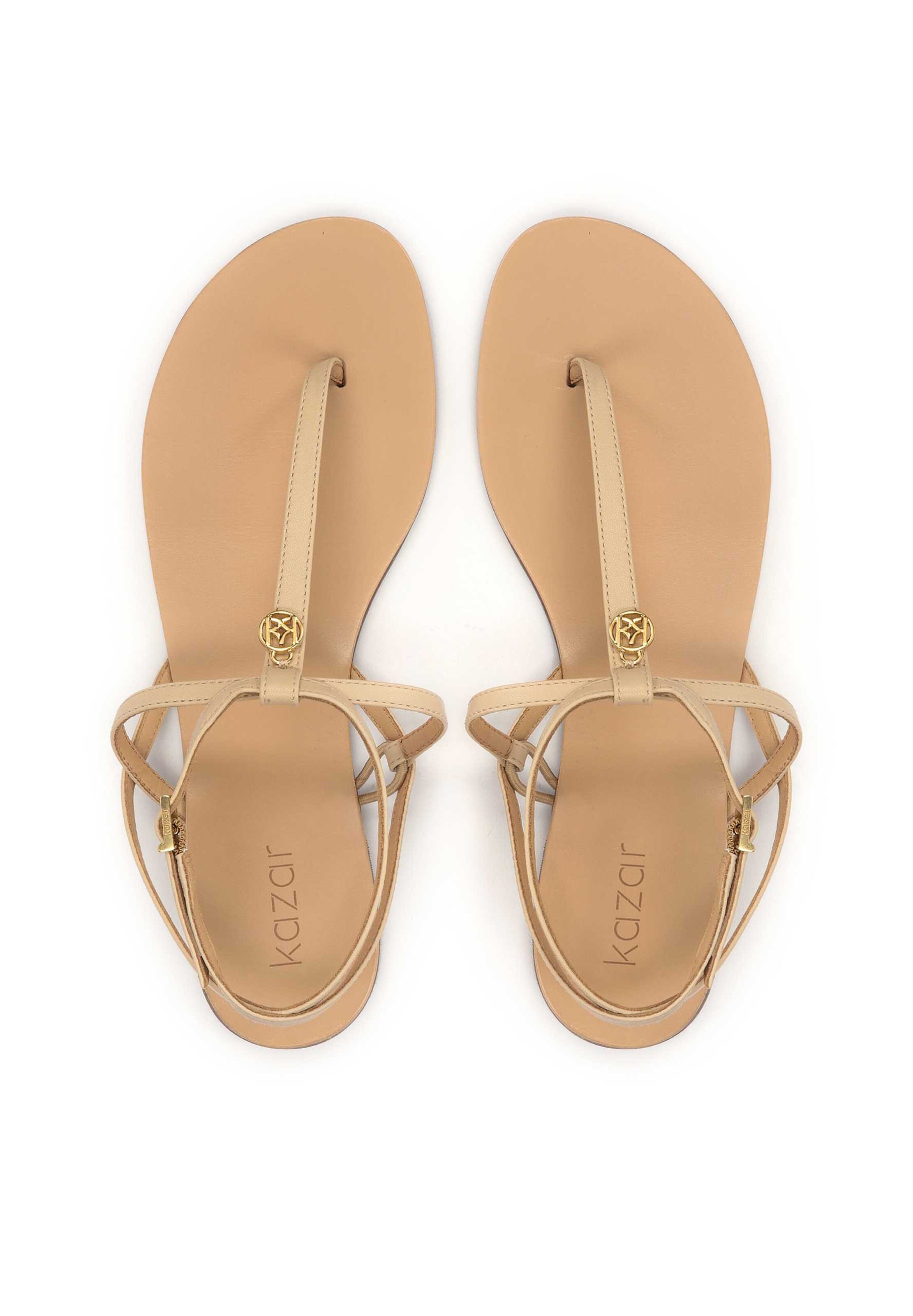 Kazar T-Bar Sandals in Beige