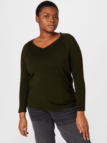 ONLY Carmakoma Sweter w kolorze zielony: przód