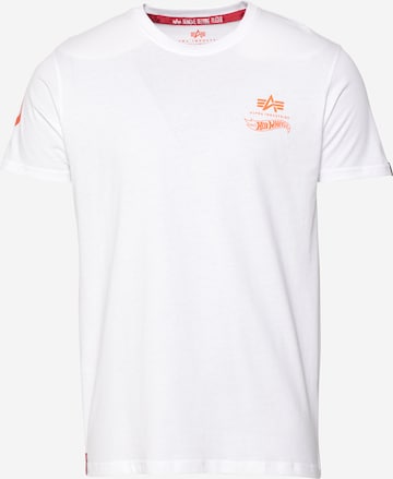 ALPHA INDUSTRIES T-shirt 'Flame' i vit: framsida