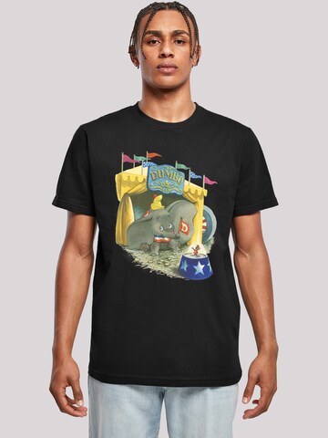 F4NT4STIC Shirt 'Disney Dumbo Circus' in Zwart: voorkant