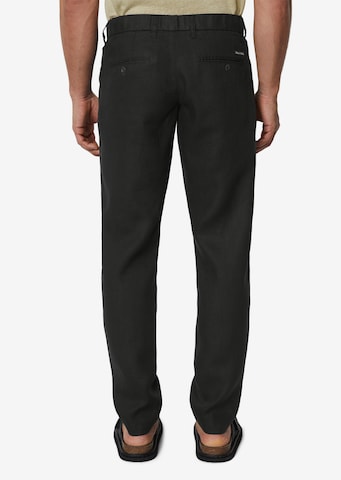 Marc O'Polo Regular Pleat-Front Pants 'Osby' in Black