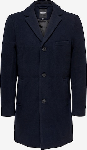 Only & Sons Between-Seasons Coat 'Jaylon' in Blue: front