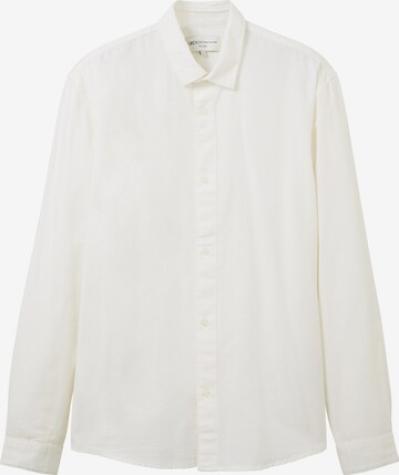 Chemise TOM TAILOR DENIM en blanc : devant