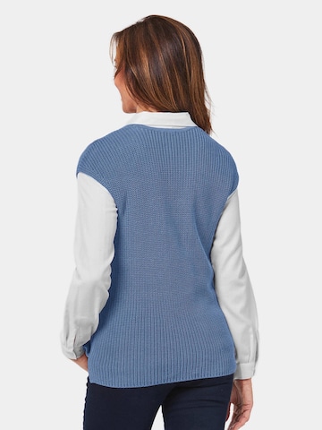 Goldner Pullover in Blau