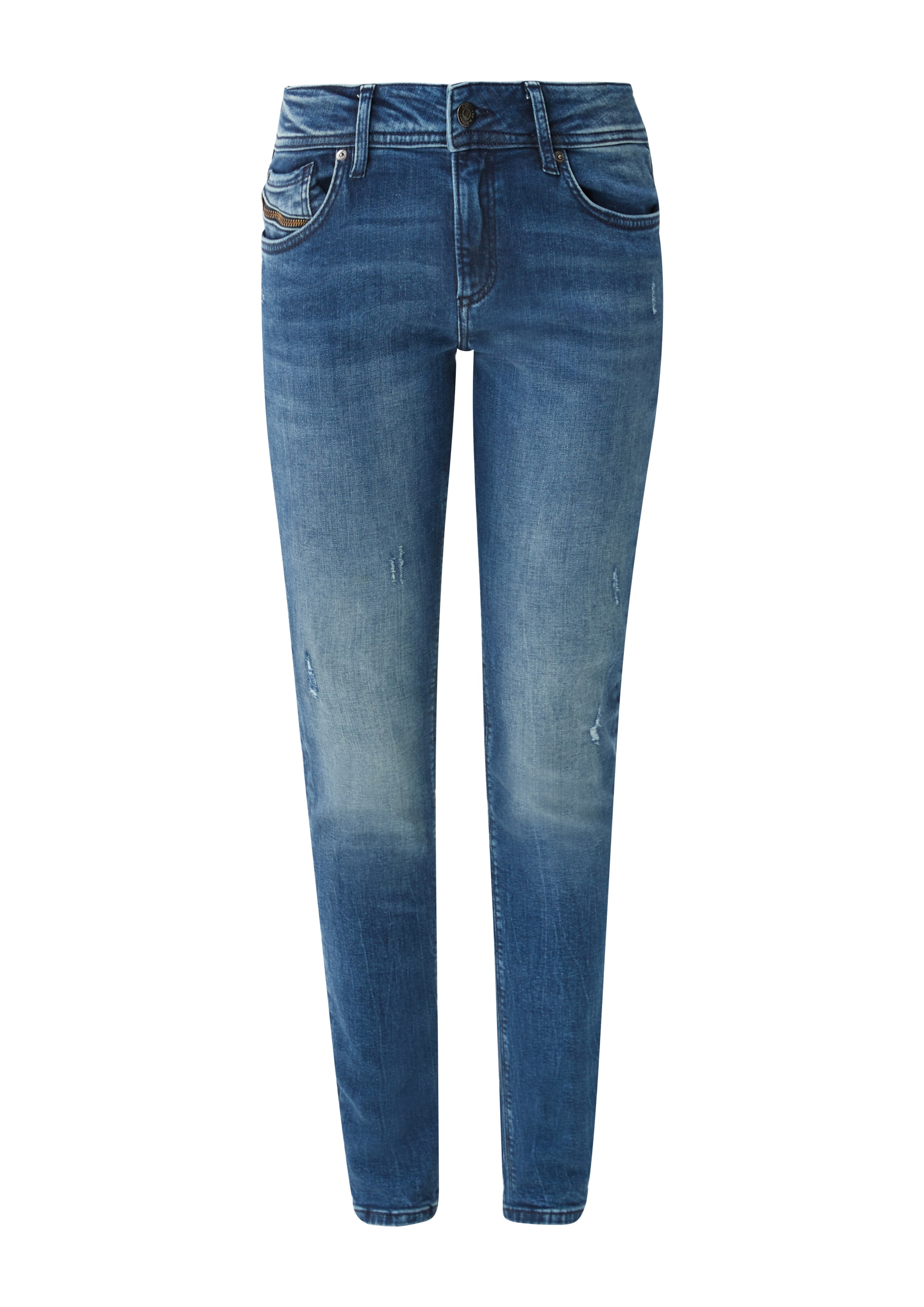 QS Slimfit Jeans in Blauw: voorkant