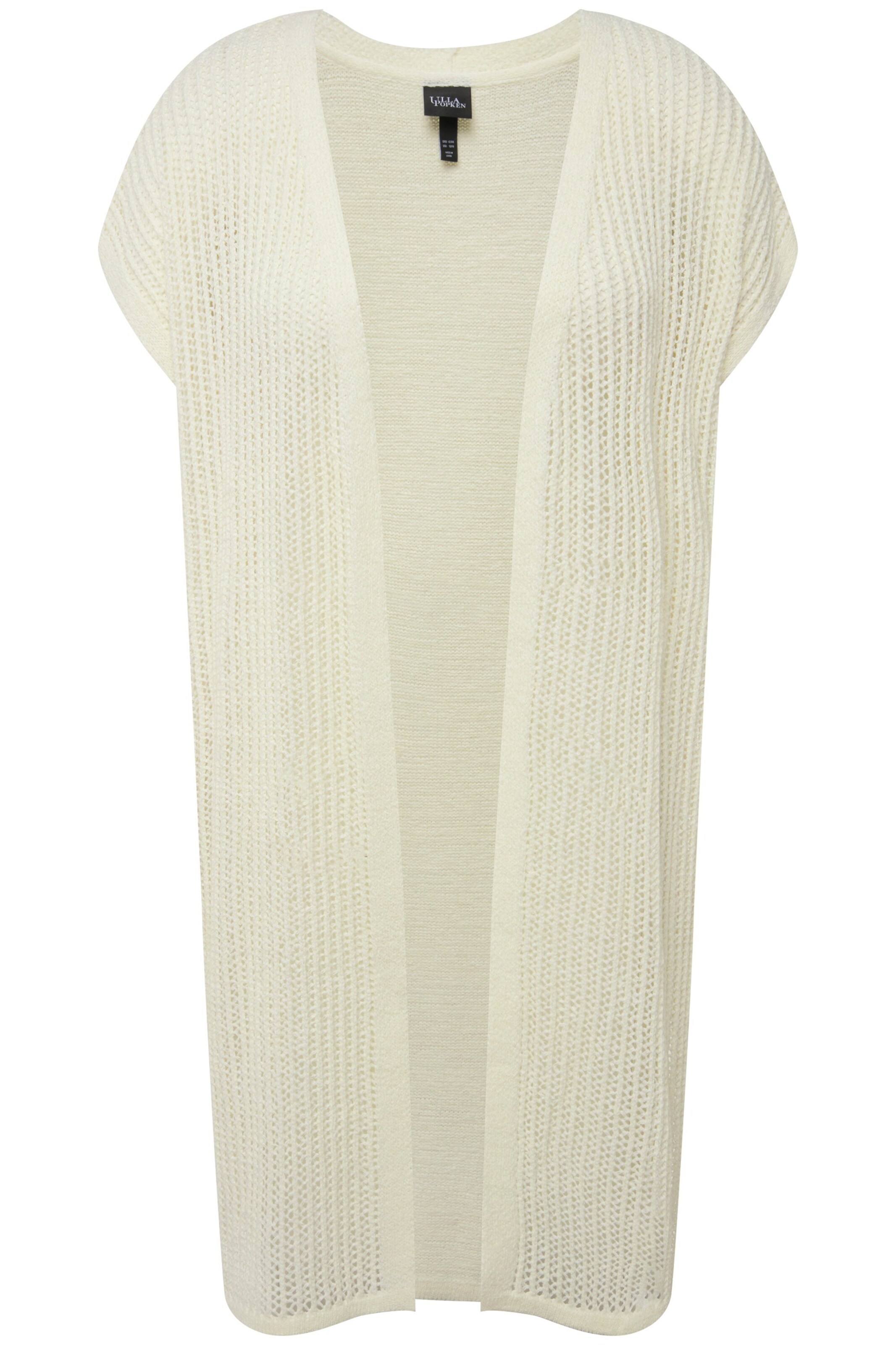 Ulla Popken Strickjacke in Weiß: Vorderseite