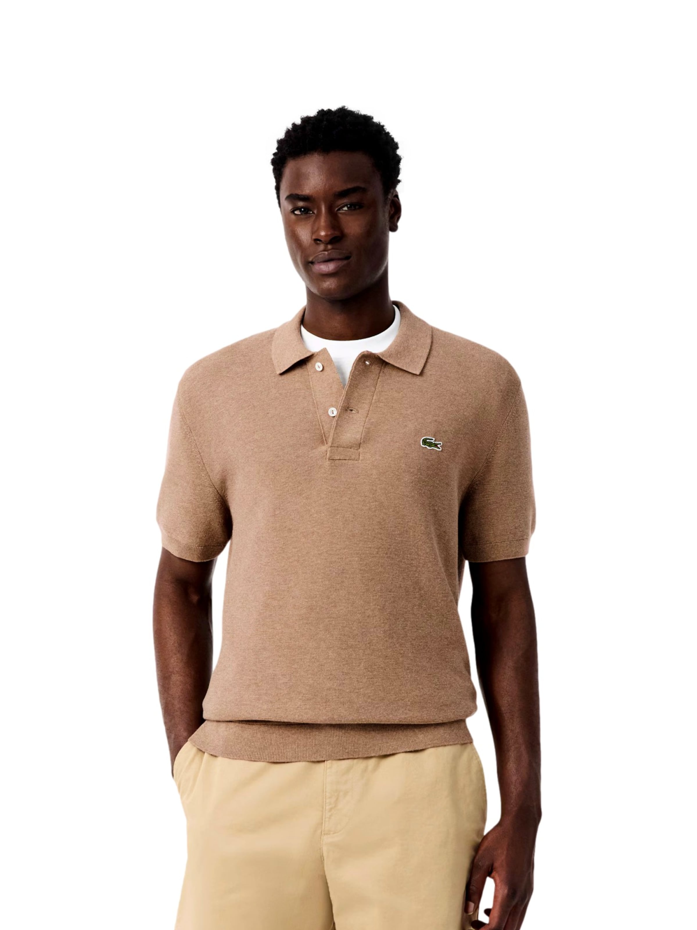 T-Shirt LACOSTE en marron : devant