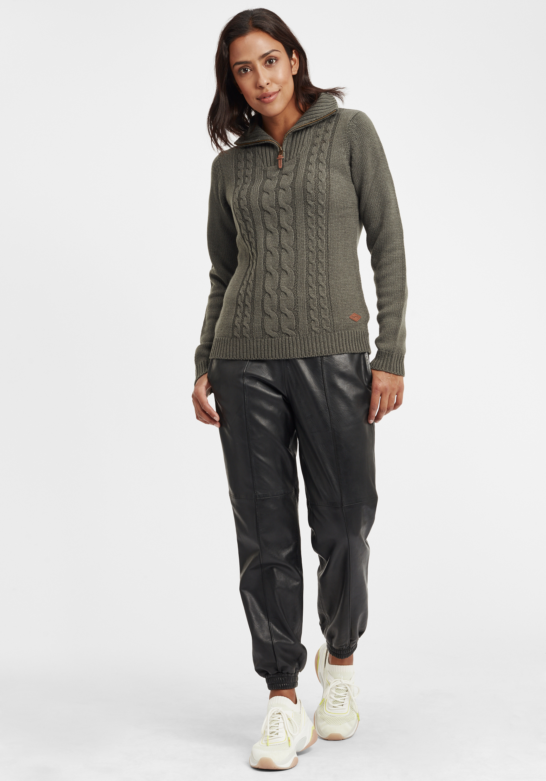 Oxmo Strickpullover Carry in Grau 
